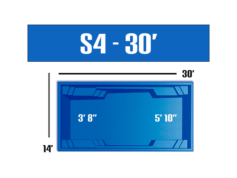 S4 Series fiberglass swimming pool package