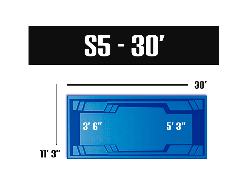 S5 Series fiberglass swimming pool package