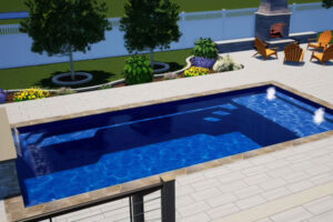 Fiberglass swimming pools for sale Barrier Reef Outback Lounger Wide