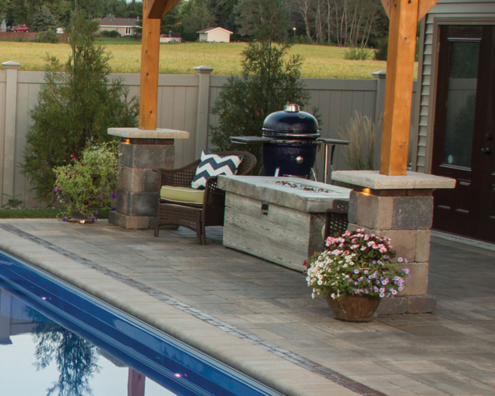 complete backyard renovation fiberglass pool in Elgin IL