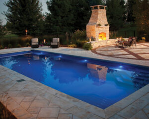 elegant inground pool and backyard lifestyle upgrade for Crystal Lake IL homeowners