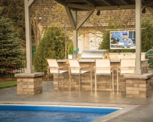 custom backyard recreation destination with inground pool construction in Sycamore IL