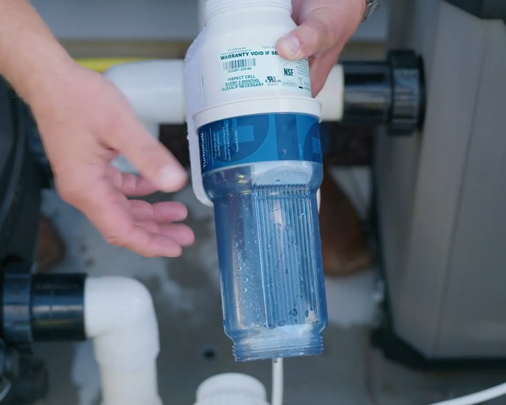 how to clean saltwater pool salt cell calcium buildup Sonco Pools
