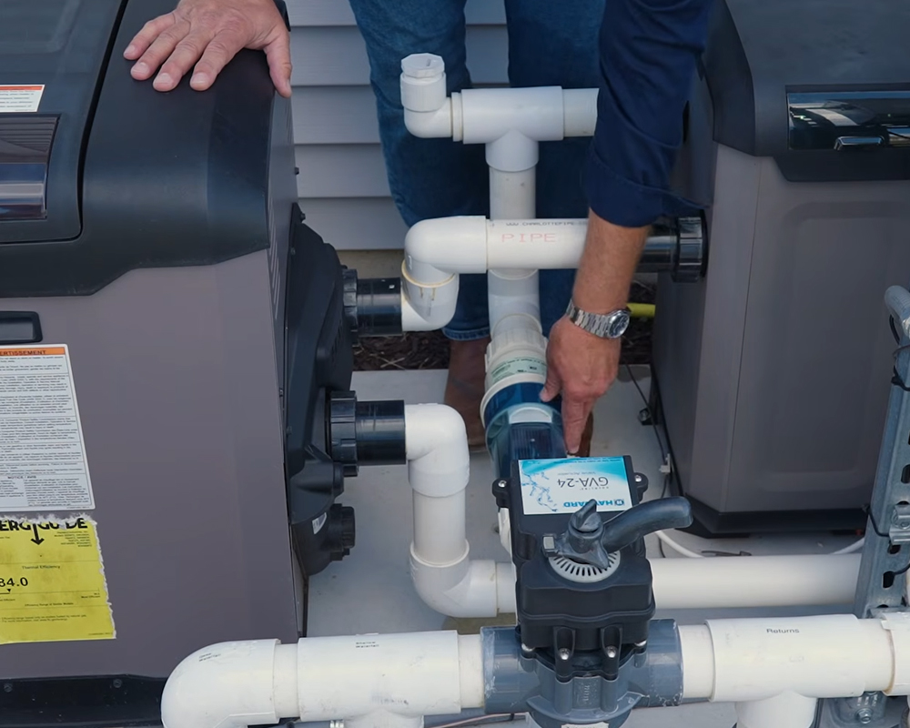 pool water heater uv ozone salt cell return system Sonco Pools