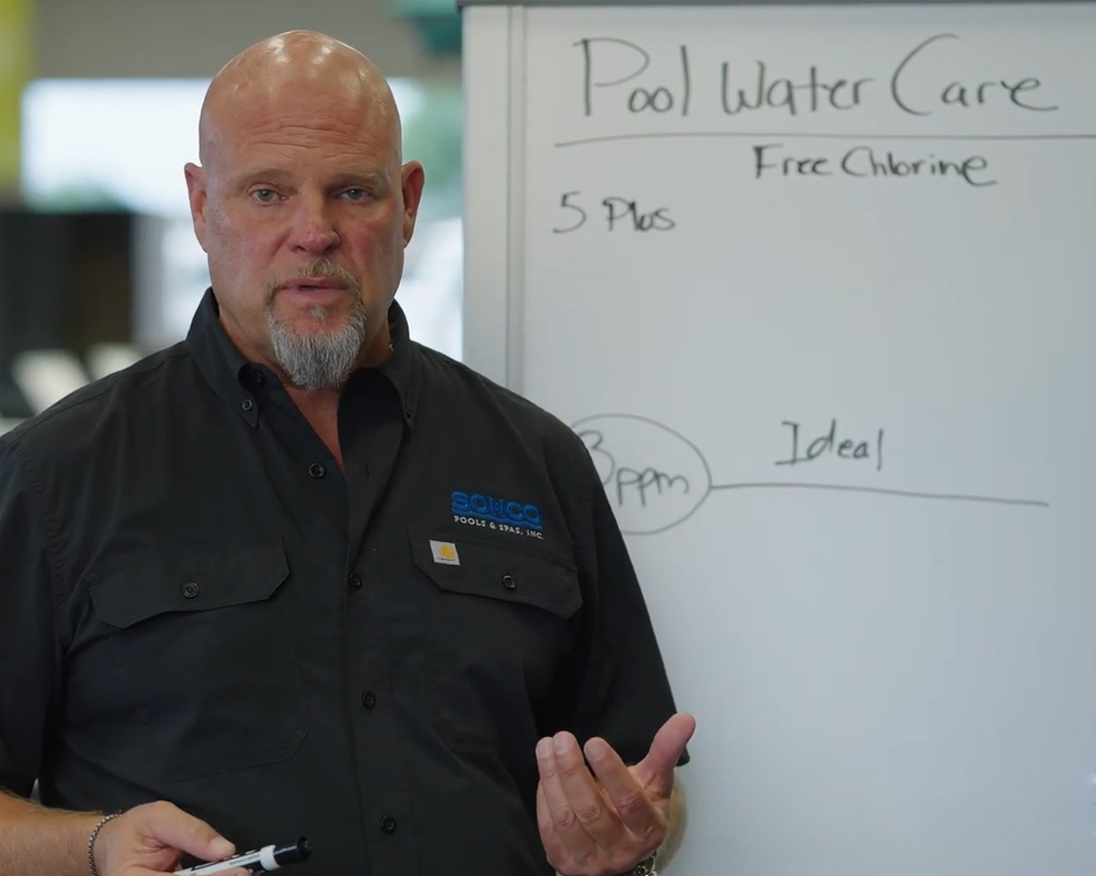 swimming pool free chlorine chloramines shock water testing Sonco Pools